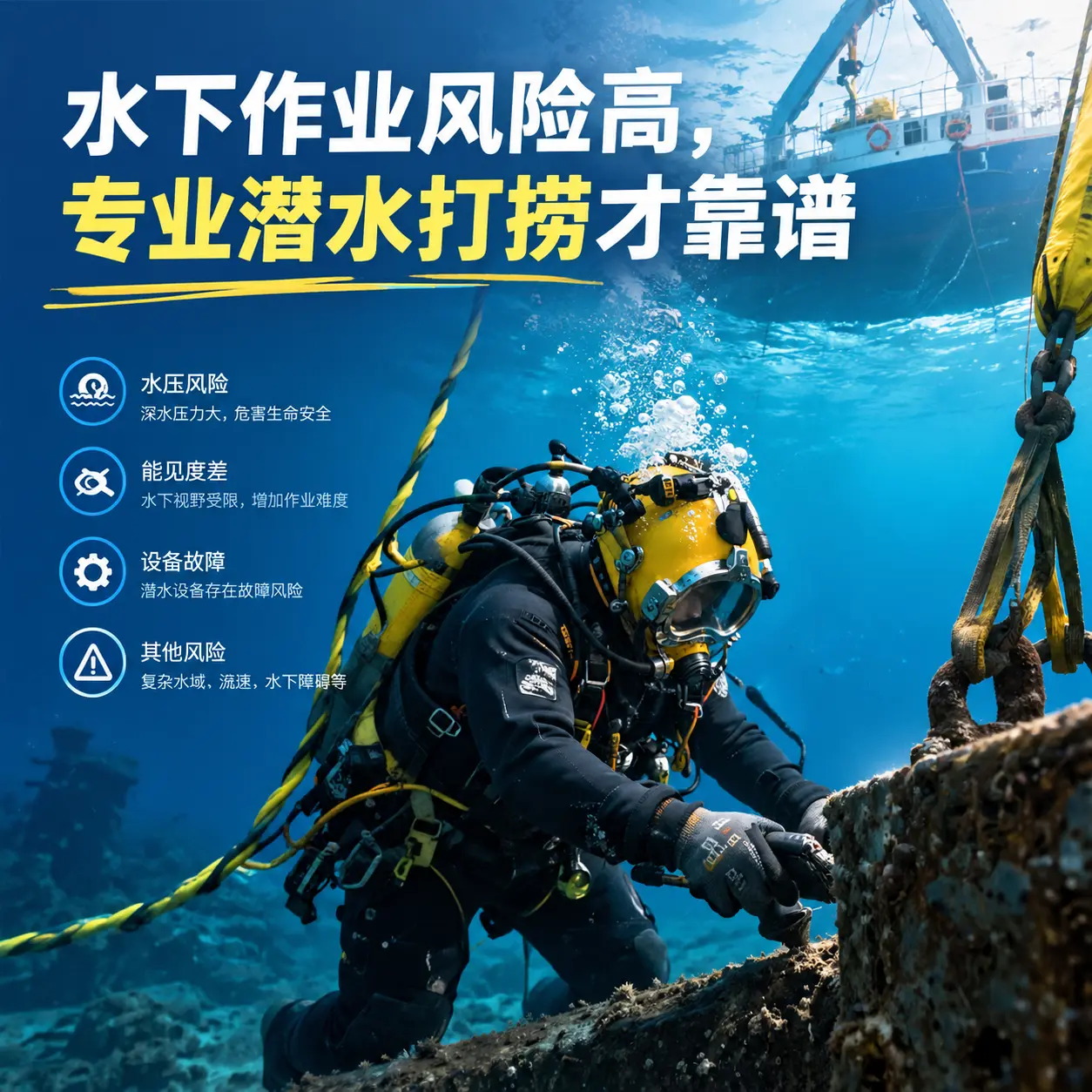 水下作业风险高，萨尔图专业潜水打捞才靠谱